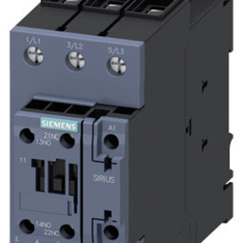 Siemens 50A 22Kw With 1No+1Nc S00 110V Ac Power Contactor Screw Terminal – 3RT20361AG20