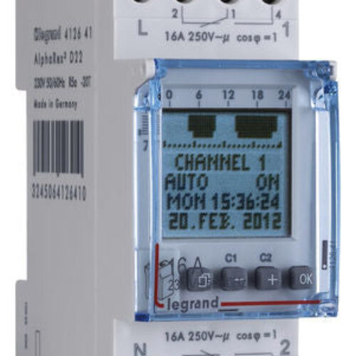 Legrand 412641 – ALPHAREX3 D22- 2 CHANNEL DX3 TIME SWITCHES