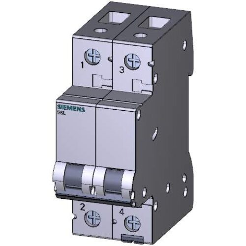 Siemens 5SL72168RC – 16A 2P 15kA 240/415V AC 5060Hz WITH D CURVE BETAGARD MINIATURE CKT BREAKER