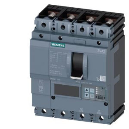 Siemens 3VA20635JQ420AA0 – CKT BRKR IEC FRAME 100 BREAK. CAPACITY CLASS M ICU =55KA 4P ETU560 LSIG