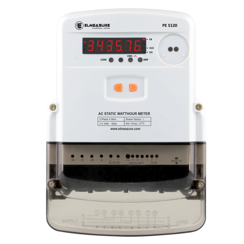 Elmeasure 3Phase Prepaid Meter Single Row LCD Display – PE5120PREPAID